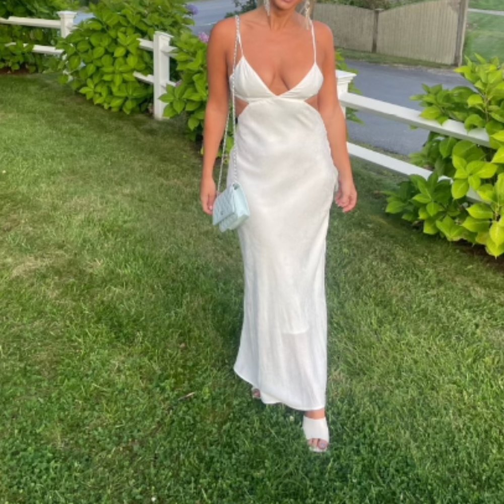 Third Form Cut Out White Maxi Dress - Paisley Bias Triangle